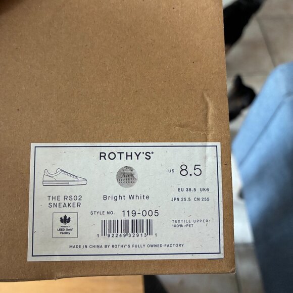 Rothy's The Women's RS02 Sneaker - Bright White Size 8.5 - Picture 4 of 4